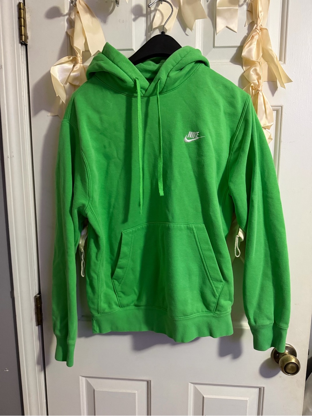 Nike Bright Green Pullover Hoodie with White Logo